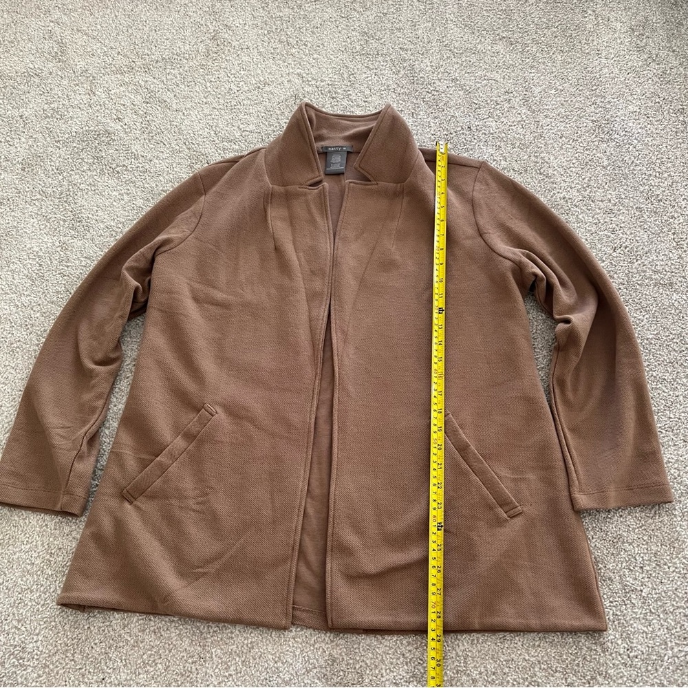 Matty M Chic Tan Brown Open Front Cotton Cardigan NWOT Size XL - Picture 10 of 12